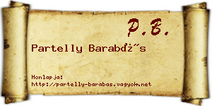 Partelly Barabás névjegykártya